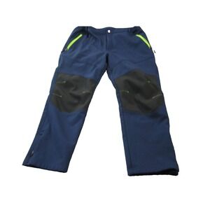TSLA Snow Pants Mens Size 40x30 Blue Reinforced Knee Snow Board Ski Fleece Lined